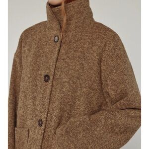 AMENTE wool high neck maxi coat